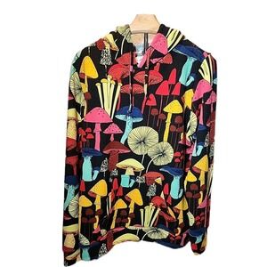 Mushroom Hoodie with front pocket. Ladies Size L NWOT Super Soft. Vibrant Colors